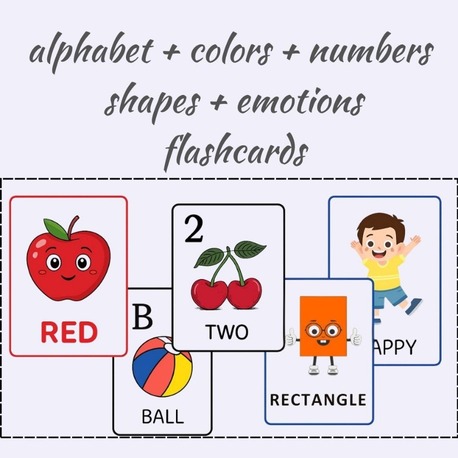 Harfler, Renkler, Sayılar, Şekiller, Duygular Flashcards
