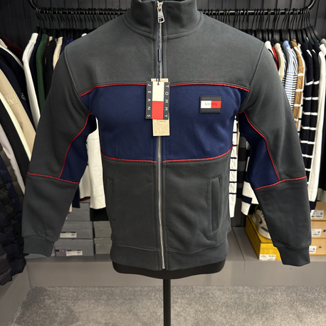 OUTLET ÜRÜNÜ Tommy Hılfıger Uzun Fermuarlı Sweat (444-Gri)