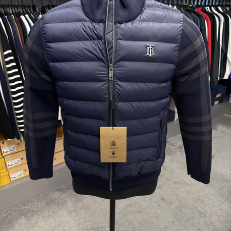 İthal Burberry Ekose Mont 4445 (Lacivert)