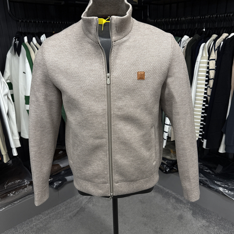 OUTLET ÜRÜNÜ İthal Brunello Cucınellı Çelik Örme Triko Ceket (Vizon)