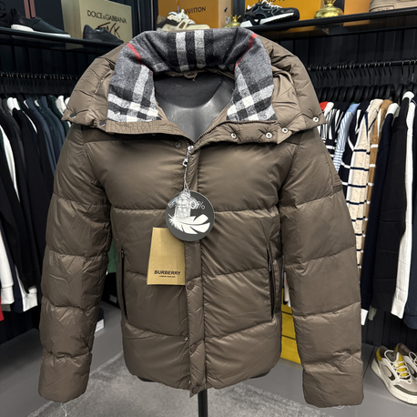 İthal Burberry Kaz Tüyü Şişme Mont (80247-Kahve)