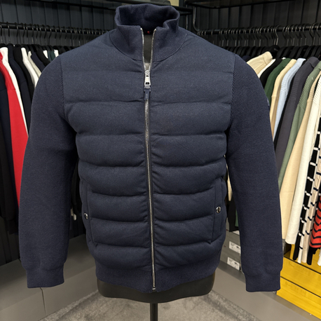 OUTLET ÜRÜNÜ İthal Moncler Kaz Tüyü Triko Mont (4767-Lacivert)