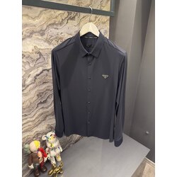 Outlet ürünü İthal Prada Kırışmayan Kumaş Gömlek (9511-Koyu Lacivert)
