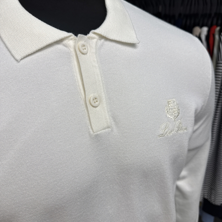 Outlet ürünü İthal Lora Pıana Triko Polo Yaka (M-1-Beyaz)