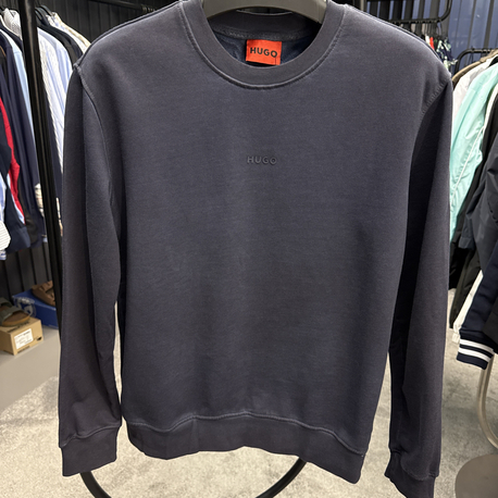 OUTLET ÜRÜNÜ Hugo Yıkamlı Kumaş SWEATSHİRT (8030-Lacivert)