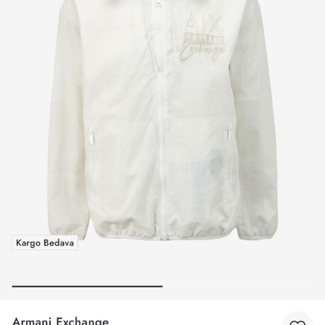 Outlet ürünü Armanı Exchange Çift Taraflı Kapüşonlu Yağmurluk (7207-Beyaz)