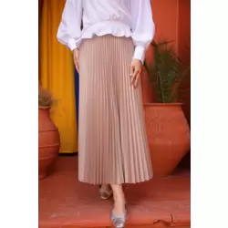 Surda Collection Saten Görünümlü Piliseli Etek