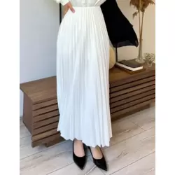 Surda Collection Saten Görünümlü Piliseli Etek