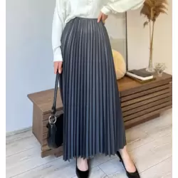 Surda Collection Saten Görünümlü Piliseli Etek