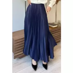 Surda Collection Saten Görünümlü Piliseli Etek
