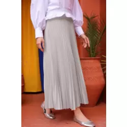 Surda Collection Saten Görünümlü Piliseli Etek