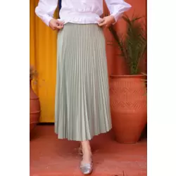 Surda Collection Saten Görünümlü Piliseli Etek