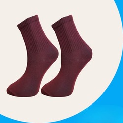 Bordo Renk Soket Çorap