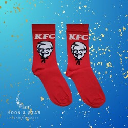 Kfc desenli kırmızı renk soket çorap