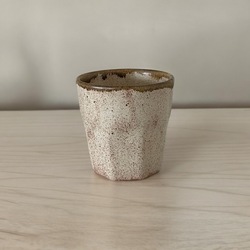 Krem Benekli Sista Stoneware Kupa