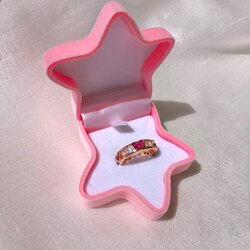 Pink Heart Baget Taşlı Yüzük