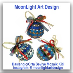 Dekoratif Top Kendin Yap Mozaik Kiti (3lü set)