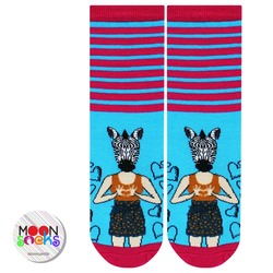 Zebra Head Design Soket Çorap