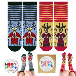 Geyik ve Ceylan Head Design Soket Çorap 2'li Paket