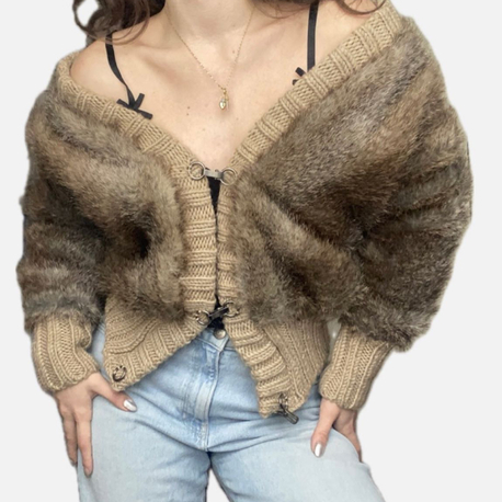 Vintage ‘99/00s Roberto Cavalli Fur Cardigan Jacket *RARE