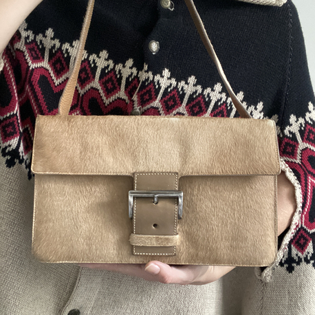 Vintage Prada Pony Hair Shoulder Bag *RARE