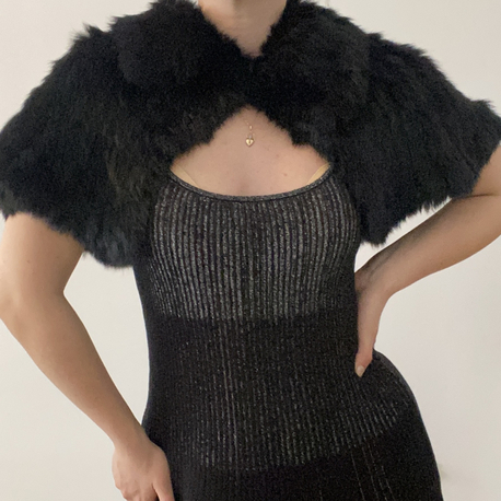 Vintage Rene Derhy Fur Bolero Cape