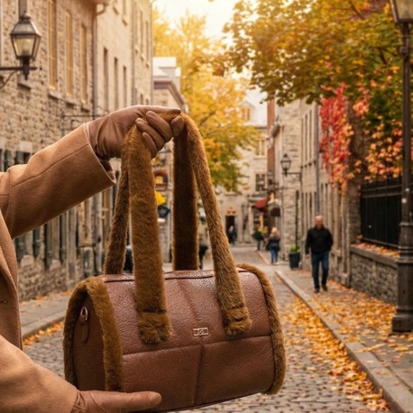 Craft Tasarım Açık Kahve Kürklü Baget Çanta