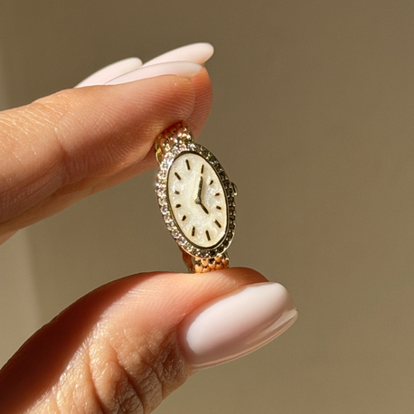 Oval vintage saat yüzük✨