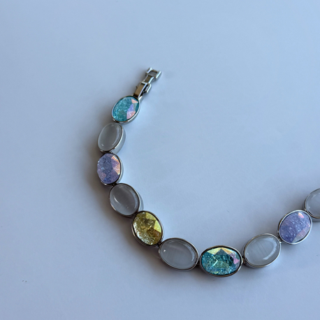 Soft mavi taşlı oval bileklik✨