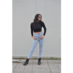 Paça Detaylı Mom Jean