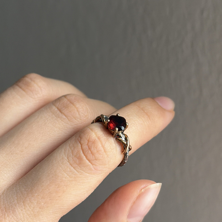 Garnet Lal taşı 925 ayar Gümüş Yüzük