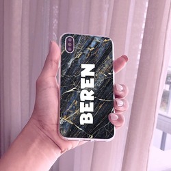 Siyah Mermer Premium Telefon Kılıfı