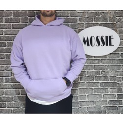 ​​​​​​​OVERSİZE Model Lila Renk 3 İplik Şardonlu Unisex Kapüşonlu Sweatshirt  