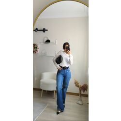 WİDE LEG İNCİ VE TASLİ JEAN 