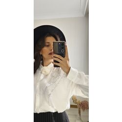KURDELE İSLEMELİ TASARİM GÖMLEK