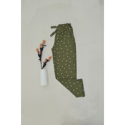 Puantiye Desenli Kılçıklı Bürümcük Kadın Pantolon 1001-19