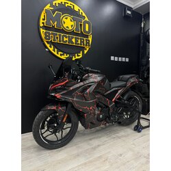 RS200 Mat Kırmızı Siyah Tasarım 