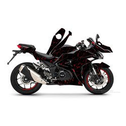R250 KIRMIZI SİYAH (MAT) JANT STİCKERLİ