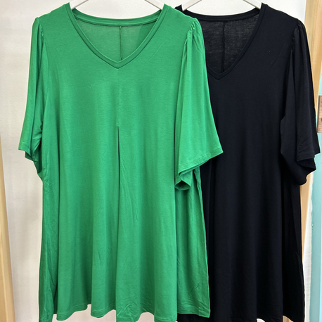 Pile Detaylı Tunik Boy Tişört ( Battal Kalıp)