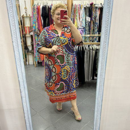 Butik Yazma Elbise Mandala Desen