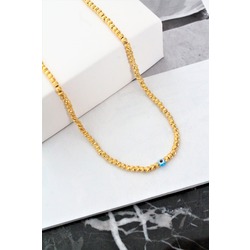 Nazar Boncuklu Gold Gümüş Kolye