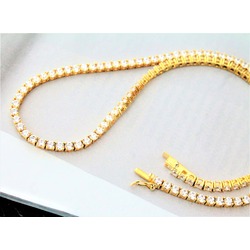 Gold 3mm Soyulu Gümüş Kolye