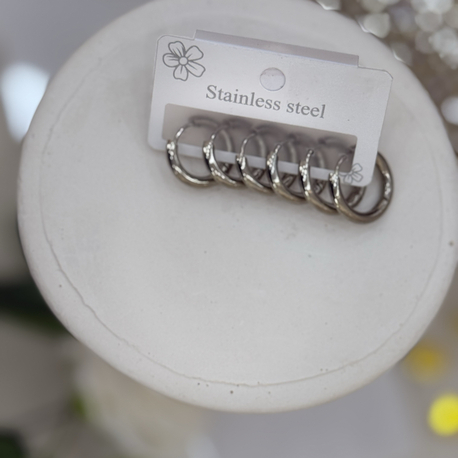 Stainless Steel Gümüş Halka Küpe
