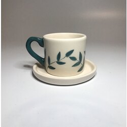 Yaprak Desenli Türk Kahvesi Fincanı