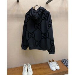 Gucci GG Flocked Print Cotton Fleece Sweatshirt
