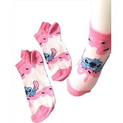 Stitch Temalı Çorap - Pembe 