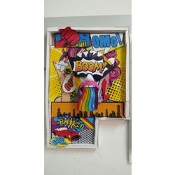 Pop Art Şehirli Kadın Kolaj Rölyef