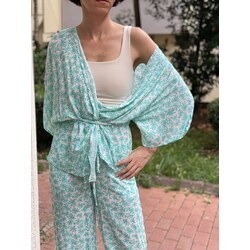Yeşil kimono üst