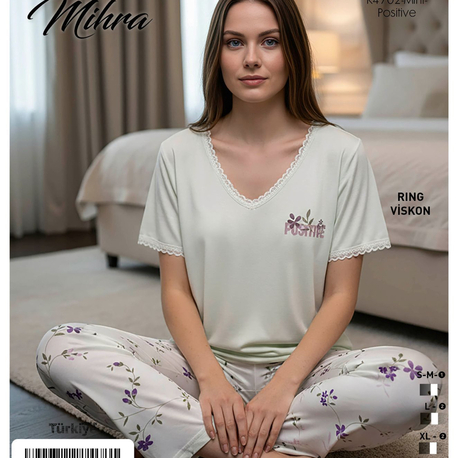 Kadın kapri  pijama takımı 