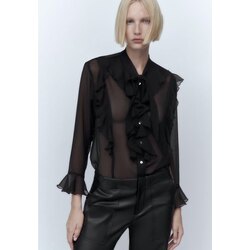 Zara Fırfırlı Şifon Gömlek
